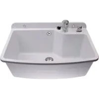 Adgo Grande lavabo bianco con rubinetto e dispenser di sapone