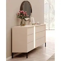 Meble Laski Cassettiera Dast 137x39,5x81cm beige con illuminazione LED