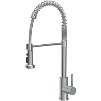 Quadron Miscelatore da cucina 360°, ALICE SteelQ, colore: acciaio, altezza: 52,5 cm Funzione QFix, miscelatore da cucina in acciaio inox, rubinetto da cucina
