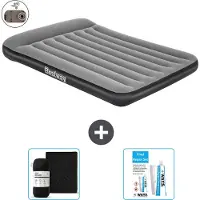 Bestway Materasso gonfiabile - Letto alla francese - 137 x 191 x 30 cm - Grigio - Accessori inclusi