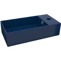 Syfax Lavandino con Troppopieno in Vetroceramica Blu Scuro