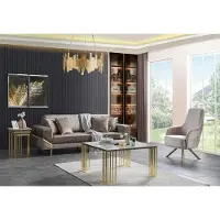 AEA Wohnzimmer Sofagarnitur Braun Dreisitzer Sessel Luxus Couch Set 3 1 Sitzer