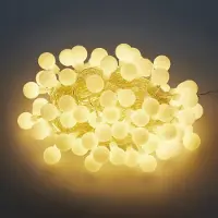 Hellum Catena luminosa LED sfere 50 LED bianco caldo a batteria per feste all'aperto, giardino, esterni