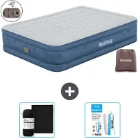 Bestway Materasso gonfiabile - 2 persone - 152 x 203 x 46 cm - Grigio - Accessori inclusi