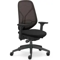 Sedus se:kit pro Sedia da ufficio con meccanismo sincronizzato, regolazione individuale del peso, supporto lombare e schienale rivestito in membrana nera