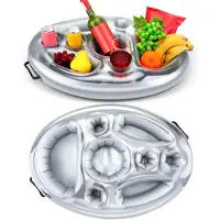 Mormark Tavolino gonfiabile per piscina, portabevande, colore grigio