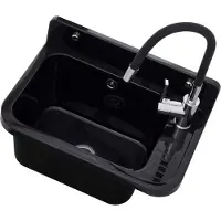 Sonstiges Lavello per officina Lavandino in plastica incl. accessori con rubinetto; nero