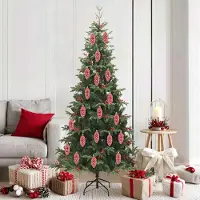Prolenta Maison Exclusive - Decorazioni per albero di Natale, 40 pezzi, colore rosso, dimensioni 4 x 9 cm, materiale: plastica
