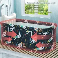 Merkloos Vasca da bagno pieghevole - pieghevole - portatile - mobile - plastica - mobile - supporto in PVC - per bagni piccoli - adulti - bambini - 120 x 55 x 50 cm