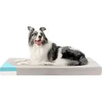 OEM Letto ortopedico per cani L - Ottimo per le articolazioni - Cuscino per cani in memory foam termoregolatore - Gel - Rivestimento rimovibile, idrorepellente e lavabile in lavatrice