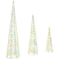 Syfax Albero di Natale 3 pz Bianco caldo 20 x 20 x 80 cm PET 90 LED