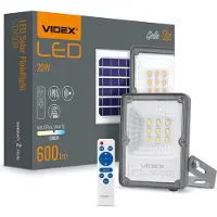Videxio Proiettore solare a LED con sensore di movimento Proiettore solare GELIO 20W 600Lm 5000K