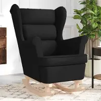 Prolenta Maison Exclusive - Poltrona a dondolo, colore nero, dimensioni 74x90x102 cm, rivestimento in tessuto