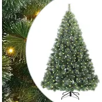 Syfax Albero di Natale artificiale con 300 LED Verde 210 cm PE e PVC
