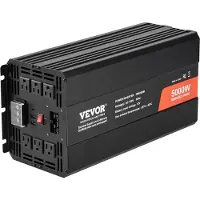 Vevor Inverter a onda sinusoidale modificata 5000 W da 12 V CC a 120 V CA con telecomando LCD