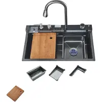 OEM Lavello in acciaio inox, grande capacità, rubinetto multifunzione a cascata, display digitale , 75X46 C175X46 C1