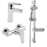 Novaservis Titania Fresh - Set di miscelatori per lavabo e doccia con accessori, cromo SADA96061