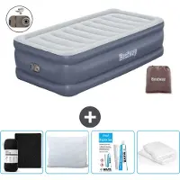 Bestway Materasso gonfiabile - 1 persona - 97 x 191 x 51 cm - Grigio - Accessori inclusi