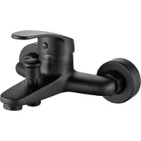 Merkloos Miscelatore monocomando per vasca da bagno, nero, da montare a parete, attacco 1/2 pollice, corpo in ottone H59, per bagno