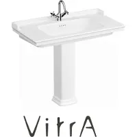 Vitra Lavabo VALARTE 80 cm con colonna lunga smalto Hygiene, bianco