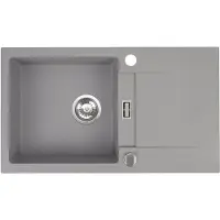 QLS Lavello 76x44 cm con sgocciolatoio Siphon reversibile - Runner Grey 11198