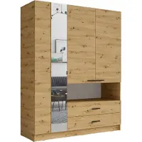 Meublorama Armadio a 3 ante MEIJE - Design moderno con specchio e nicchia a vista