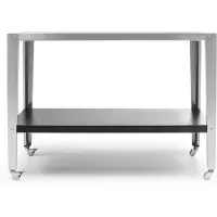 The Favilla Il tavolo da forno per pizza Favilla Ovenella in acciaio inox - resistente alle intemperie, mobile e ideale per cucine da giardino, tavoli da catering e forni per pizza (136x63x103 cm)