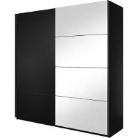 Meublorama Armadio design 220cm. 2 porte con specchi modulabili. Colore nero opaco. Collezione EOS