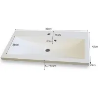 Meublorama Lavabo 80cm collezione RAVEN, colore bianco