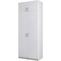 Meublorama Sopralzo per armadio FLEX – 2 porte – Bianco lucido – 92×40×54 cm