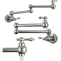 ARI Rubinetto da cucina Concord, miscelatore lavello in acciaio inox satinato, beccuccio pieghevole, aeratore integrato, cartuccia Vetroceramica