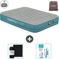 Bestway Materasso gonfiabile Alwayszair - 2 persone -152 x 203 x 36 cm - Grigio/Blu - Accessori inclusi