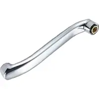INF Rubinetto in acciaio inox da 30 cm con raccordo in ottone - Argento