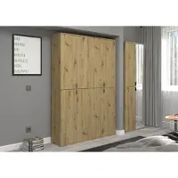 Meublorama Armadio a 2 ante con specchio – Rovere chiaro – BODITE