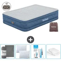 OEM Materasso gonfiabile Bestway - 2 persone - 152 x 203 x 46 cm - Grigio - Accessori inclusi
