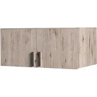 Meublorama Surmeuble d'armoire 2 porte FLEX – Quercia wellington e grigio grafite – Design moderno