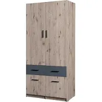 Meublorama Armadio 2 porte 4 cassetti FLEX – Rovere wellington e grigio grafite – Design moderno con guardaroba
