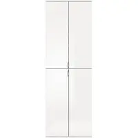 Meublorama Armadio di stoccaggio BODITE – 4 porte – Bianco lucido – Eleganza e praticità