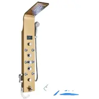OEM Pannello doccia bagno a LED, LCD intelligente a 6 modalità, cascata d'oro rosa, Golden 8009
