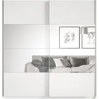 Meublorama Armadio design 180cm. 2 porte con specchi modulari. Colore bianco opaco. Collezione EOS