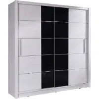 Meublorama Armadio 2 porte scorrevoli - bianco e nero - Collezione BRESCIA