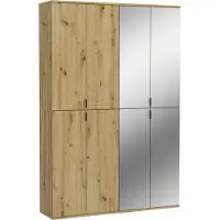 Meublorama Armadio contenitore 8 porte con 4 specchi – Rovere chiaro – BODITE