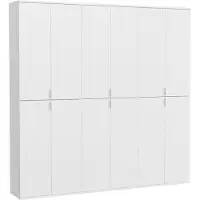 Meublorama Armadio contenitore 12 porte BODITE – Bianco lucido – Design moderno