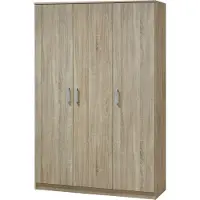 Meublorama Armadio BERGAMA 3 porte, rovere Sonoma, maniglie grigie, stile contemporaneo e pratico