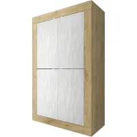 Meublorama Buffet design 4 porte in legno collezione ACCESS. Colori bianco e rovere chiaro
