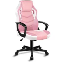 ALFORDSON Sedia da scrivania da corsa, sedia da ufficio ergonomica regolabile in altezza e imbottita da 150 kg, sedia da gioco per PC girevole, rosa
