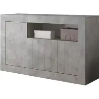 Meublorama Buffet 3 porte a battente in legno, colore cemento, collezione URBAN