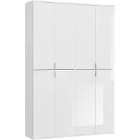 Meublorama Armadio 8 porte BODITE – Ampio spazio di stoccaggio in bianco laccato