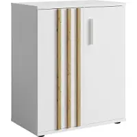 Meublorama Cassettiera VARIA - 2 Porte - Design moderno colore bianco e rovere artigiano