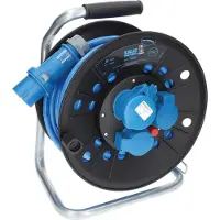 Kalle-das-Kabel Avvolgicavo da campeggio CEE H07BQ-F 3G 2,5 mm² 230V 16A Extreme Blue IP44 25 metri